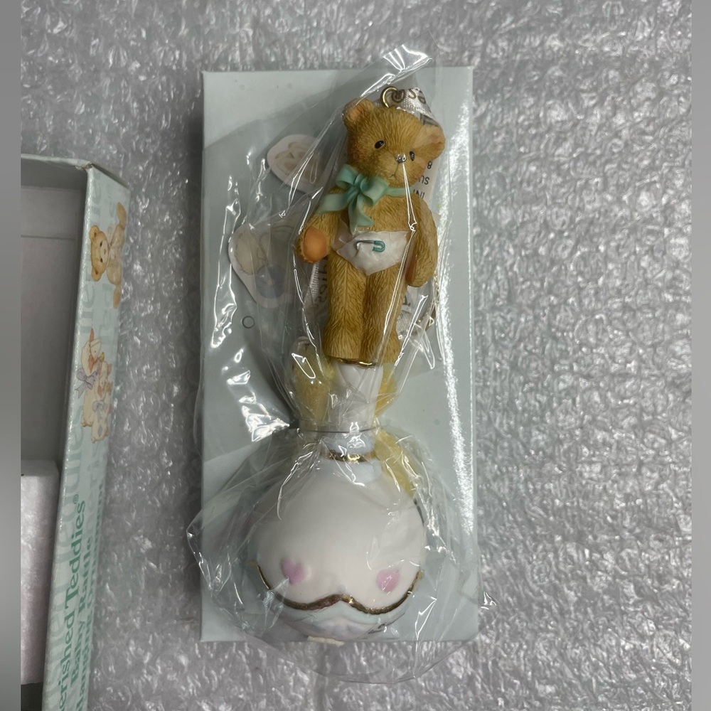 Enesco Cherished Teddies Baby Rattle Hanging Ornament